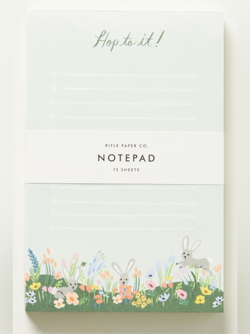 Brand New! Rifle Paper Co. Mint Bunny Floral Notepad